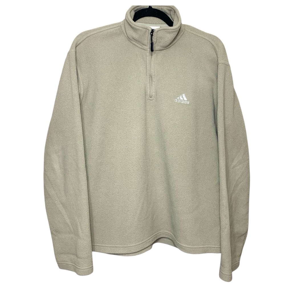 Vintage 00 Adidas Fleece Sweater Green M Quater Zip Clima Warm Outdoor Pullover